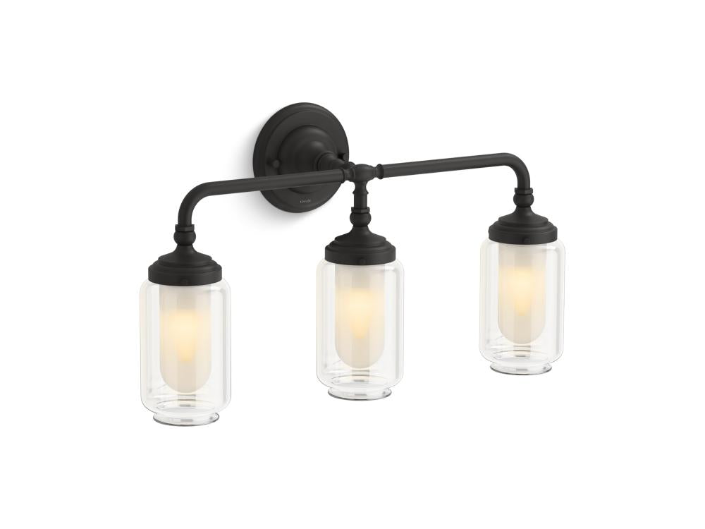 Kohler Lighting 32806-SC03-BLL Wall Light Fixture Traditional - Matte Black