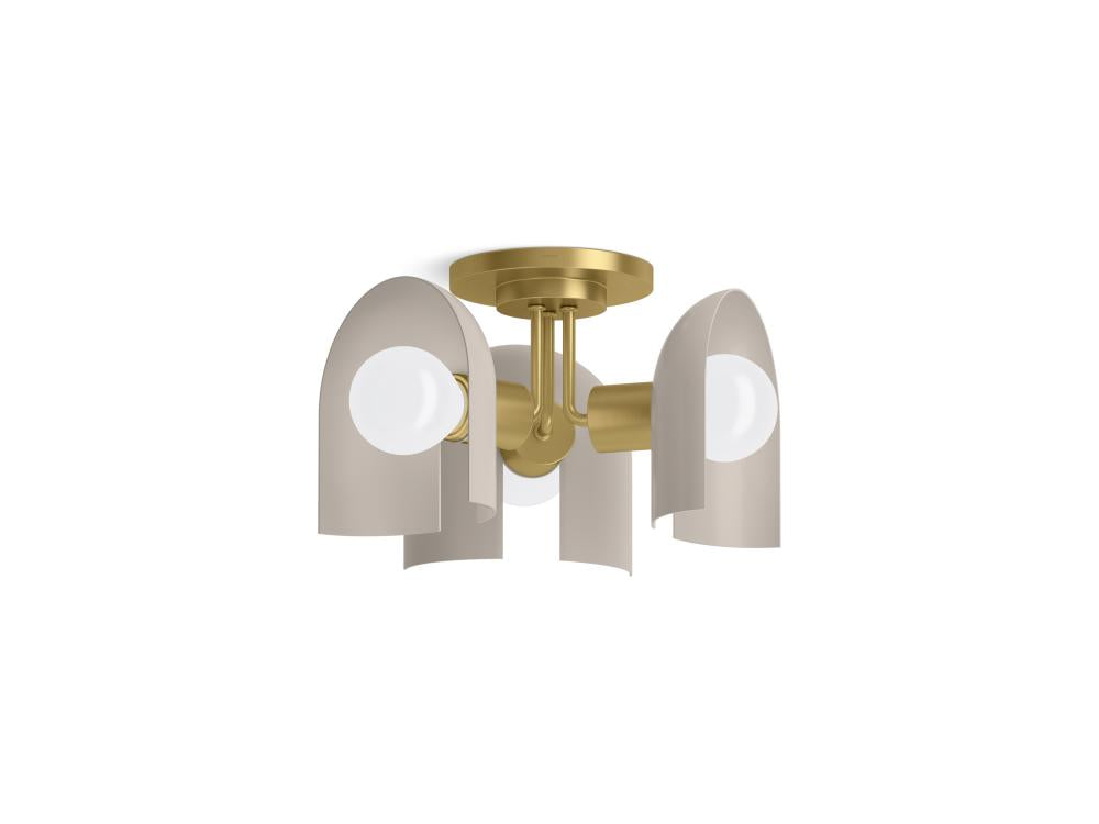 Kohler Lighting 31786-FM03-SLG Ceiling Light Fixture - Biscuit Satin Brushed Moderne Brass