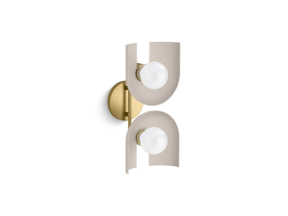 Kohler Lighting 31783-SC02-SLG Wall Light Fixture - Biscuit Satin Brushed Moderne Brass