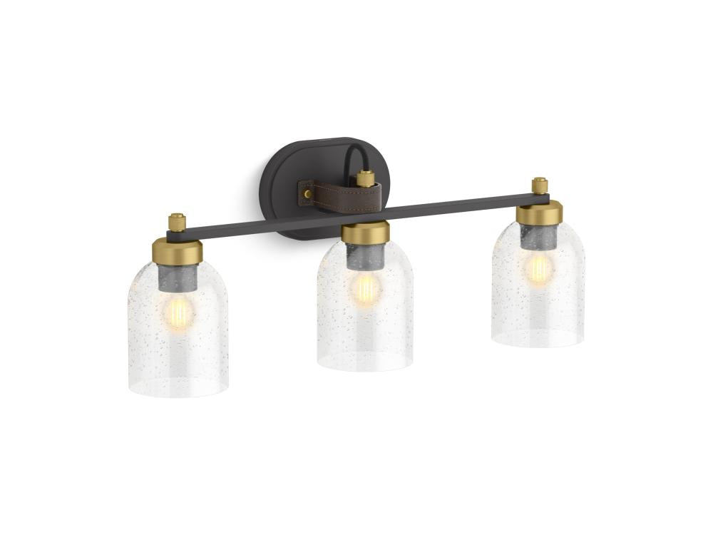 Kohler Lighting 38418-SC03-BML Bathroom Fixture Modern - Matte Black Brushed Moderne Brass