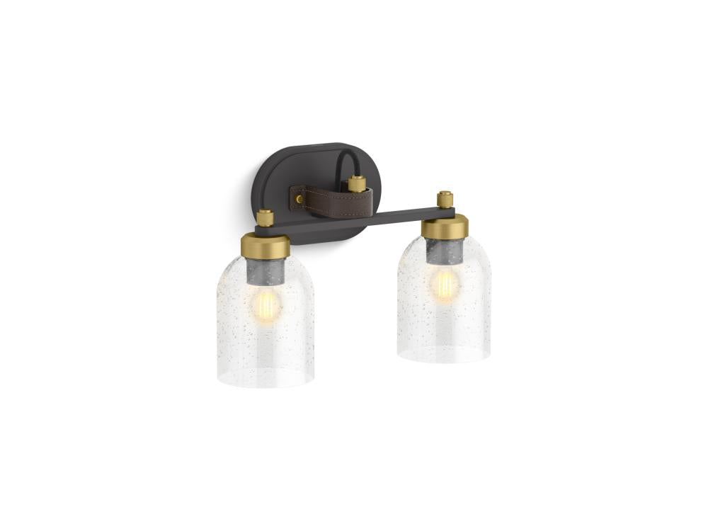 Kohler Lighting 38417-SC02-BML Bathroom Fixture Modern - Matte Black Brushed Moderne Brass